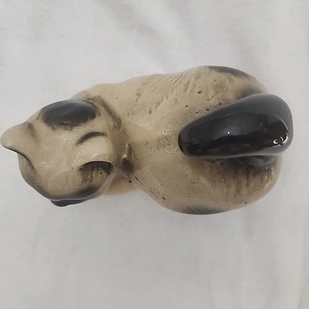 Statue Ceramic Siamese Cat MCS Brazil Hand Crafted Collectibles 431981 Vintage
